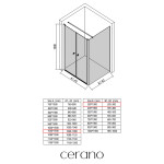 CERANO - Sprchovací kút Antelo L - Ľ/P - 6 mm - čierna matná, transparentné sklo - 104x30 - otočný CER-666244
