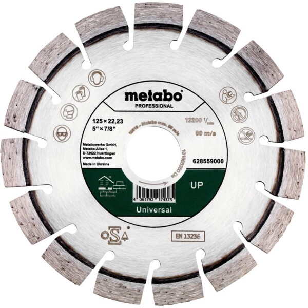 Metabo 628559000 diamantový rezný kotúč Priemer 125 mm Ø otvoru 22.23 mm 1 ks; 628559000