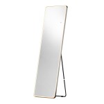 Mereo Zrkadlo hranaté 500x1700 mm, LED osvetlenie, závesné aj stojaté, čierny rám CN188