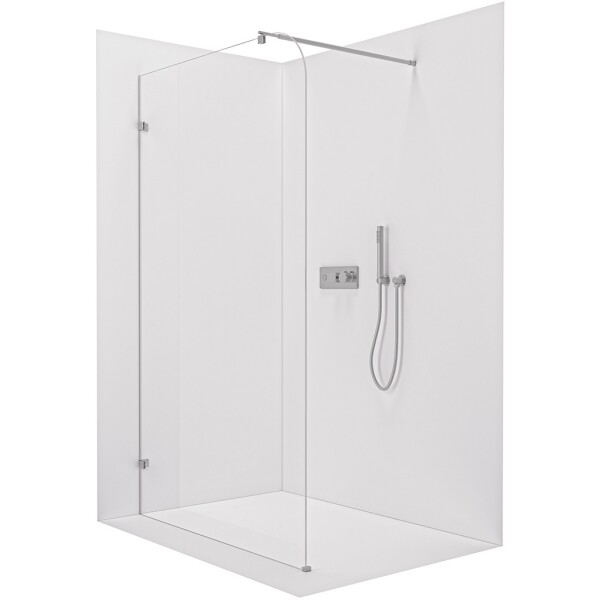 CERANO - Sprchová zástena Walk-in Orbis Round Ľ/P - 8 mm - okrúhla vzpera - chróm, transparentné sklo - 160x200 CER-978754