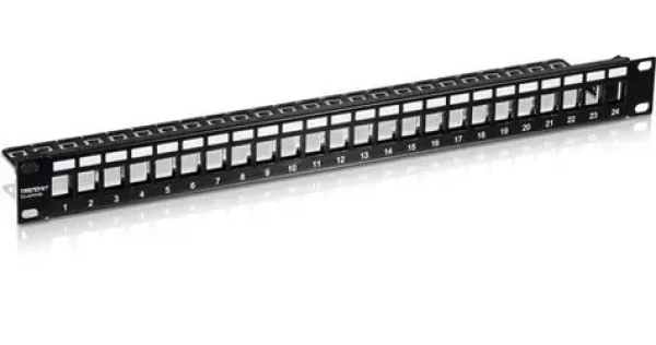 Trendnet TC-KP24S čierny / Patch panel / 24x Keystone / tienený / 19" / 1U (TC-KP24S)
