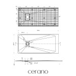 CERANO - Sprchová vanička obdélníková Gusto - SMC/minerální kompozit - strukturovaná černá matná - 150x70x3 CER-414617