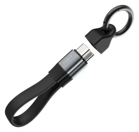 FIXED Clip Cable čierna / Kábel USB-C/USB-C / Karabína / USB 3.2 Gen 2 10Gb/s / PD 240W / 4K60Hz