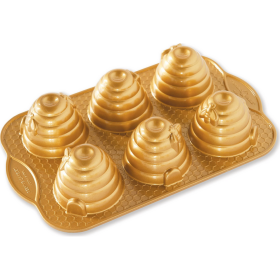 NW Mini bábovky Včelí úly plát se 6 formičkami 3 cup zlatá - Nordic Ware - Nordic Ware