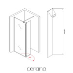 CERANO - Prídavný otočný panel k sprchovej zástene Onyx - 8 mm - čierna matná, transparentné sklo - 40x200 CER-537355