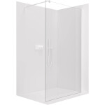 CERANO - Sprchová zástena Walk-in Onyx Round Ľ/P - 8 mm - guľatá vzpera - biela matná, transparentné sklo - 40x200 CER-8050BD7943