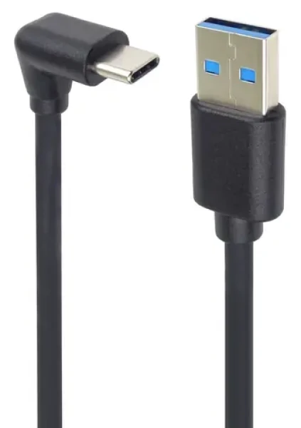 PremiumCord USB-C 90 ° - USB-A čierna / Dátový kábel / USB 3.0 / 3M (ku31cze3bk)