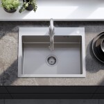 REA - Oceľový drez Liam BRUSH NICKEL s kuchynskou batériou KPL-96006
