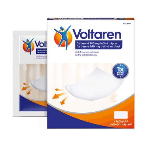 VOLTAREN Liečivá náplasť 1x denne na bolesť chrbta 5 ks