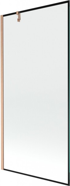 MEXEN/S - Next vaňová zástena FIX 90 x 150, čierna vzor, meď kartáčovaná 895-090-000-00-70-65