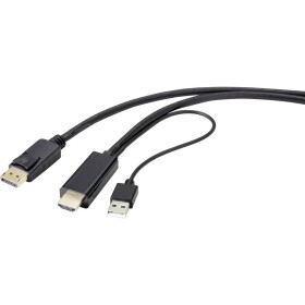 Renkforce DisplayPort / HDMI káblový adaptér Konektor DisplayPort, Zástrčka HDMI-A 2.00 m čierna RF-4600632 Kábel DisplayPort; RF-4600632