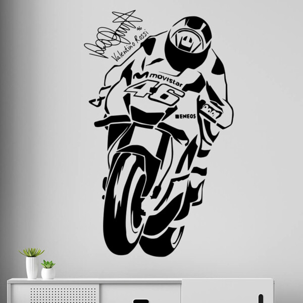 Veselá Stena Samolepka Valentino Rossi Farba: černá, Veľkosť: 60 x 36 cm