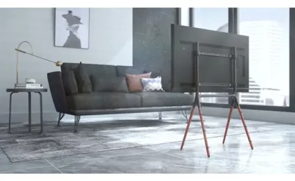 Techly 107241 vlašský orech / Podlahový TV stojan / 49-70" / nosnosť 40 kg / VESA do 600x400 (107241)