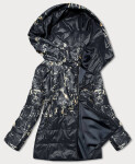 Čierna dámska bunda potlačou (7769) odcienie czerni