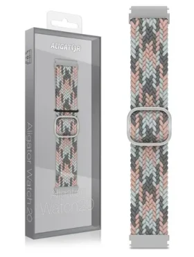 Aligator Remienok textilný 20mm / ružovo-sivý (20AW0017)