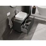 MEXEN/S - Rivel kúpeľňová skrinka pod umývadlo 80, 1 šuplík, reliéf, grafit mat 91A20-08047-1-BF66