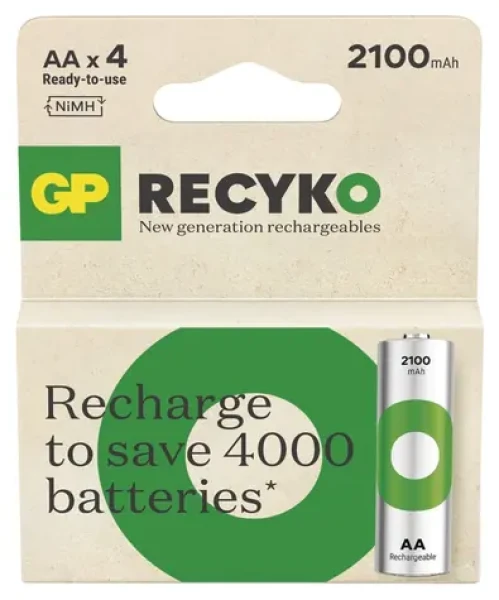 GP ReCyko AA (HR6) 2100mAh 4ks / Nabíjacie batérie / NiMH (1032224210)