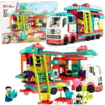LEANTOYS Stavebnica Rozkladací karavan