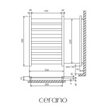 CERANO - Kúpeľňový radiátor Marco - bočné pripojenie - 698W - čierna matná - 920x550 mm LIV-WP-8-55