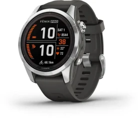 Garmin fenix 7S Pro Solar strieborno-čierna / Chytré hodinky / GPS / 1.2 d. displej / mapy / BT / WiFi / vodeodolné (010-02776-01)
