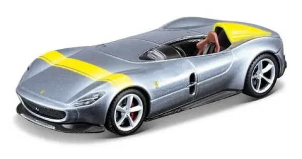Maisto - Speed Icons - Ferrari Monza SP1, strieborno-žltá, 1:64