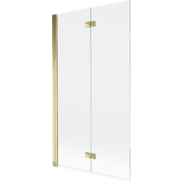 MEXEN - MIST vaňová zástena 100x150 cm 6mm 2-s, zlatá, číra, ľavá 8A9-100-002-50-00-L