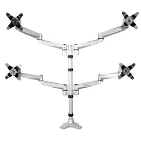 StarTech Quad Monitor Mount Premium strieborná / Držiak pre 4 monitory / 13-27" / nosnosť 45 kg / rotácia 360° (ARMQUADPS)