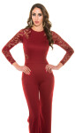 Sexy Koucla long sleeve overall with lace red XL