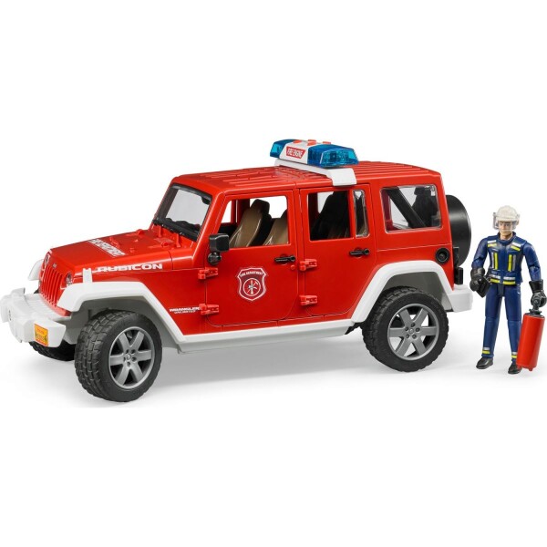 Bruder 02528 Hasičské auto Jeep Wrangler s figúrkou hasiča