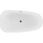 MEXEN/S - Giada voľne stojaca vaňa 170 x 90, biela lesk, sifón a prepad čierna 52741709000-70