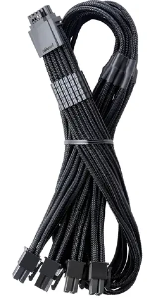 CableMod PRO ModMesh C-Series čierna / PCIe kábel / 12V-2x6 (16-pin) na 4X 8-pin / Corsair Type 4 3 / 60 cm (CM-PCSR-16P4-N60KK-5PK-R-SS)