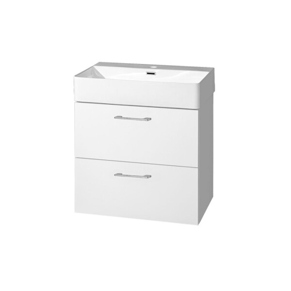 Mereo Leny, kúpeľňová skrinka s keramickým umývadlom 60 cm, biela, nové madlo CN811N