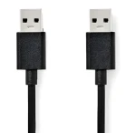 Nedis USB-A - USB-A 3.2 Gen1 1m čierna / USB kábel / 5 Gbps (CCGB61000BK10)