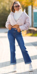 Sexy Highwaist Push up used look flarred Jeans denimblue