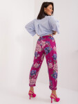 Dámske nohavice DHJ SP 1365.89 Fialové s kvetmi - FPrice one size fialová vzor