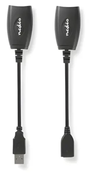 Nedis aktívny USB adaptér USB-A/RJ45 / Adaptér / USB 1.1 / 12 Mbps / 0,2 m (CCGB60EXTBK500)