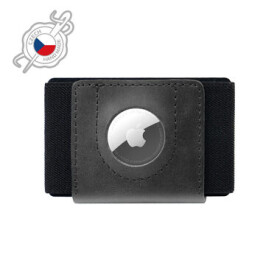FIXED Tiny Wallet for AirTag Kožená peňaženka z pravej hovädzej kože čierna (FIXWAT-STN2-BK)