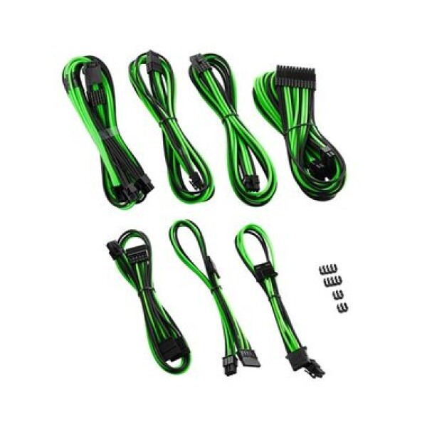 CableMod PRE ModMesh RT-Series Cable set pre RMi a RMx / čierno-zelená (CM-PCSR-16P3KIT-NKKLG-R)