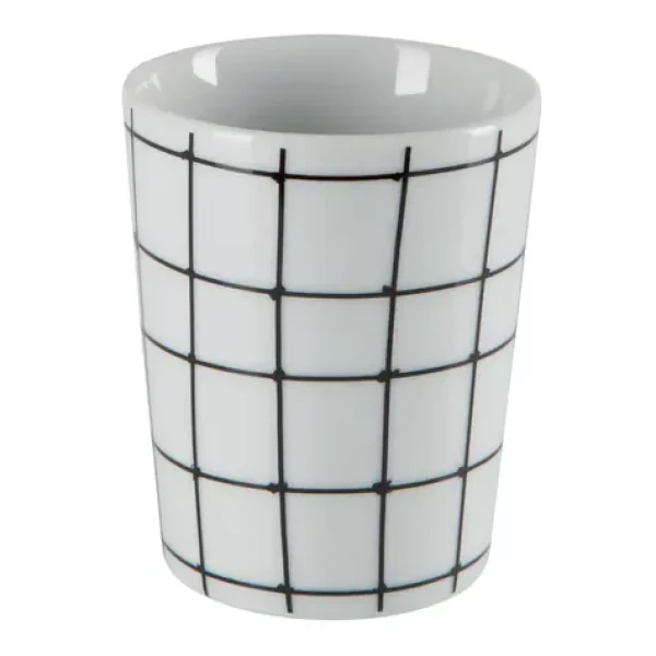 Spirella kelímok na zubné kefky bielo-čierny / porcelán (7610583200105)