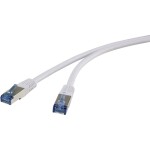 Renkforce RF-4737370 RJ45 sieťové káble, prepojovacie káble CAT 6A S/FTP 3.00 m sivá veľmi flexibilné, pozlátené kontakty 1 ks; RF-4737370