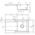 INVENA INVENA - Granitový drez TESALIA dlhý odkvap, čierny s automatickým sifónom, zlatý AZ-01-Z43-B