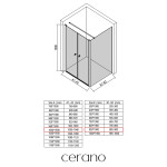 CERANO - Sprchovací kút Antelo L - Ľ/P - 6 mm - čierna matná, transparentné sklo - 100x90 - otočný CER-666238