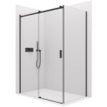 CERANO - Sprchovací kút Santoro Ľ/P - 6 mm - čierna matná, transparentné sklo - 100x70x195 - posuvný CER-431467