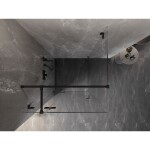 MEXEN/S - Lunar T sprchovací kút dvere krídlové ľavá 80 x 80, transparent, čierna 834T-080-080-70-00-L