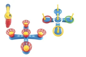 Hádzacia hra Kríž s kruhmi a košíčkami s loptičkami