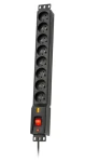 LXARM 810 3L čierna / Prepäťová ochrana / PDU do racku / 8 zásuviek / 1,5 m / 2300 W (1966004437)