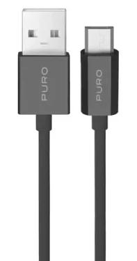 Puro Kábel USB-A - microUSB čierna / Dátový a nabíjací kábel / TPE / 1 m / 12 W