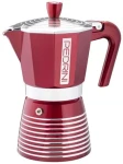Pedrini Infinity červená / Moka kanvička / 0,3 l / 6 šálok / hliníkové telo s glazúrou (100002164141)
