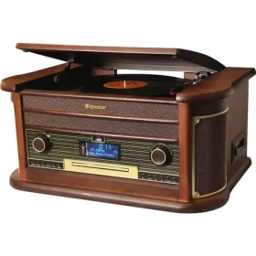 ROADSTAR HIF-1996D+BT hnedá / Gramofón / 33 45 78 RPM / CD / BT / DAB+ a FM / USB / Kazety (7621800032416)