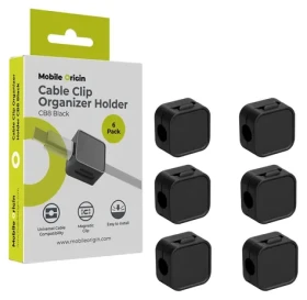 Mobile Origin CB8 čierna / Organizér káblov / magnetický / samolepiaci / 6 ks (MO-CM-CB8-BLK)